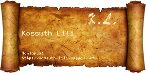 Kossuth Lili névjegykártya